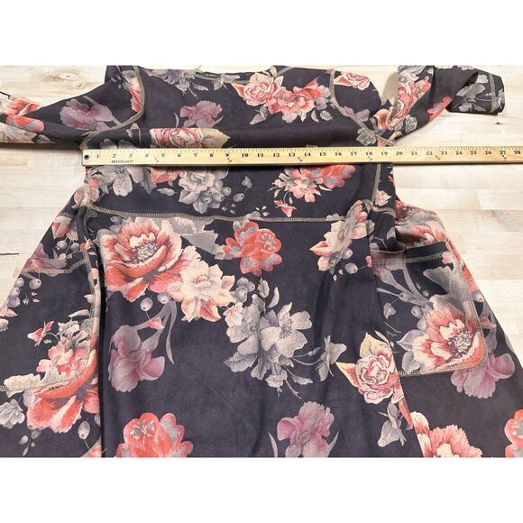 Anthropologie Monarc Open Front Floral Suede Cardigan Kimono Art to Wear - Picture 8 of 9